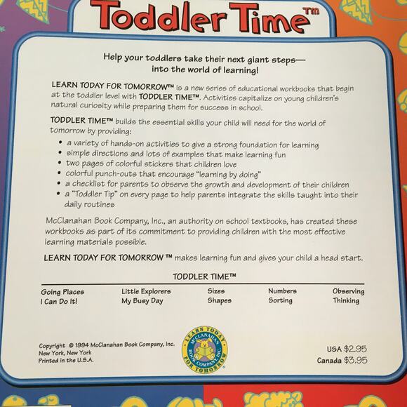 NEW *COMPLETE SET* Toddler Time Educational Activity Workbook Learning Book - Picture 7 of 7